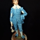 ANTIQUE PARIS PORCELAIN FRANCE LARGE FIGURE GAINSBROUGH'S " THE BLUE BOY " 1880