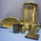 altes Set diverser Metallteile Jugendstil zum Teil versilbert 