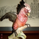 GRAND PERROQUET EN PORCELAINE HUTSCHENREUTHER