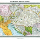 Historische Landkarte: ÖSTERREICHISCH-UNGARISCHE MONARCHIE, um 1908 [Plano-Reprint]