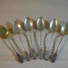 (060) 6 alte 800 Silber Jugendstil Mokka Löffel