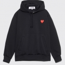 COMME DES GARÇONS PLAY SMALL HEART HOODED SWEATSHIRT BLACK
