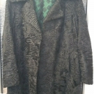 Damenmantel Persianer Swakara Karakul Schaf Echt Pelz Jacke Kurzmantel schwarz