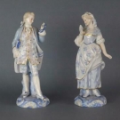 Antique Jean Gille French Paris Porcelain Figurines of Young Pare Vion Baury19C