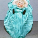 Antique Bisque G. Heubach Germany Figurine Girl in Green Dress