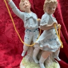 Antique Gebruder Heubach Germany bisque porcelain Jump Roping Pair