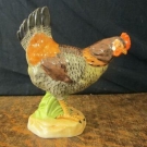 LARGE CARL THEIME DRESDEN PORCELAIN CHICKEN / HEN FIGURE