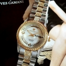 Damen Armbanduhr YVES CAMANI TIBERIUS Bicolor Edelstahl Vergoldet Perlmutt NEU