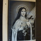 Ancienne soie tissée Neyret Frères " Vierge Marie "