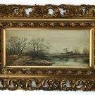 Antikes Öl-Gemälde Landschaft Holzrahmen gold 56x35 Keltz & Meiners Berlin