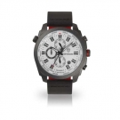 DETOMASO Discoverer II Herrenuhr Chrono Edelstahl Weiß Lederband Schwarz Neu