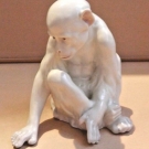 ANTIQUE GERMAN PORCELAIN WHITE MONKEY HEUBACH ( late XIX first XX century)