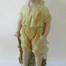 Antique Victorian German Gebruder Heaubach Bisque Boy with spade Piano Babe