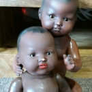 TWO 15 & 17 INCH A M MOLD 351 BLACK DREAM BABIES FOR TLC.