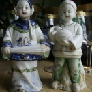 Antique Gebruder Heubach Cold Painted Porcelain Chinese Figures German Scarce