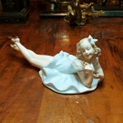 Große Liegende Ballerina Porzellanfigur Jugendstil Wallendor 28,cm 