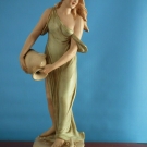 Antique French? Porcelain  Pre-Raphaelite  Style,Figure of A Lady  ( Signed )