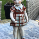 Stunning quality porcelain girl figure, cross swords S backstamp