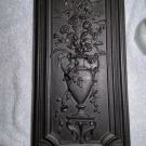1 Antike Ofenplatte Gusseisen Jugendstil 40 X 22 cm.