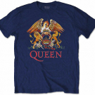 QUEEN Classic Band Logo Crest BLUE T-SHIRT OFFICIAL MERCHANDISE