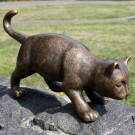 Bronzeskulptur kleine laufende Katze Gartendekoration Dekorationsfigur