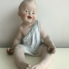 Gebruder Heubach Bisque Porcelain Porzellan Piano Baby Boy !!! VERY RARE !!!