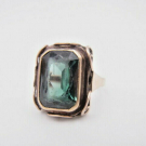 EDLER GOLDRING GESTEMPELT 333 MIT TURMALIN RINGGRÖßE 52 COCKTAILRING UM 1920/30