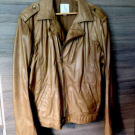 DIESEL Herren Lederjacke |  Size XXL, Hellbraun Zipper