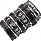 HOMEYU® 3-6 Stück Geflochtene Lederarmbänder für Männer Frauen Manschette Armreif Armbänder Mode Einstellbar