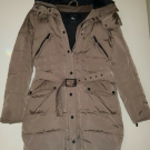Daunen Jacke Anorak Gr. S 36 ZARA WOMAN braun taupe