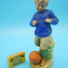 RARE ANTIQUE BISQUE FIGURE OF FOOTBALLER BOY GEBRUDER HEUBACH GERMANY