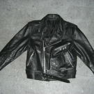 Lederjacke Gr. 50, Motorrad Schwarz Klassik Style Rocker Punk